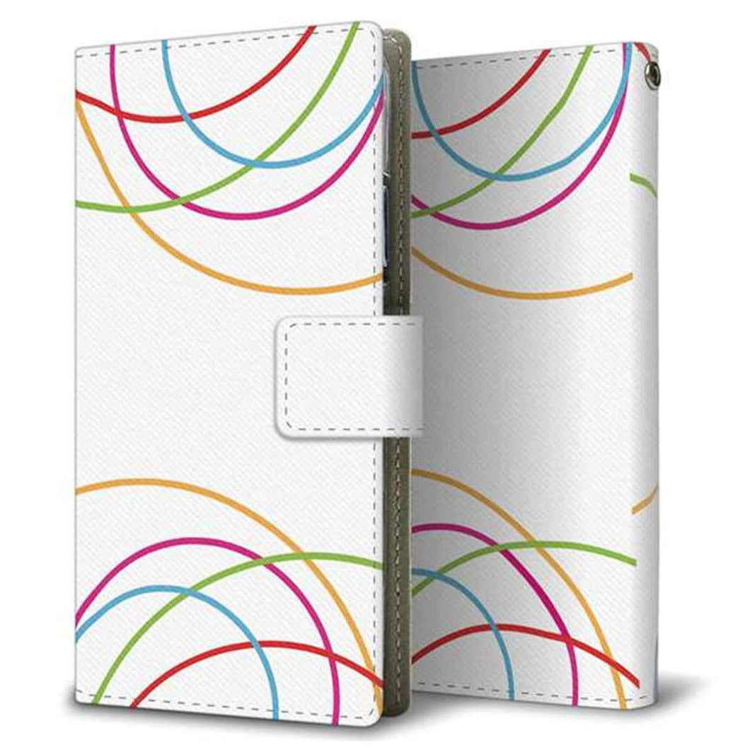 アローズ M03 画質仕上げ プリント手帳型ケース(薄型スリム)【IB912 重なり合う曲線】