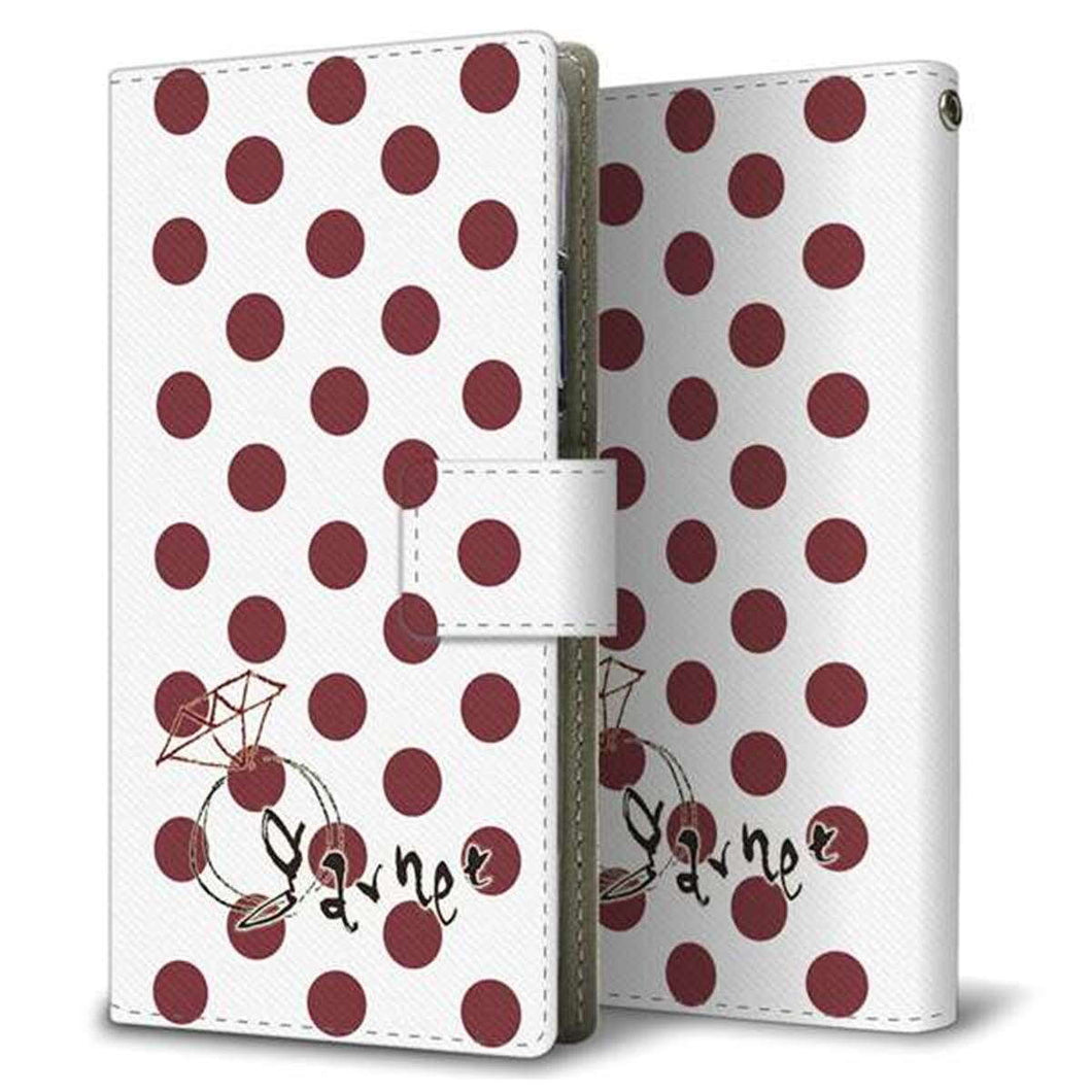 シンプルスマホ6 A201SH SoftBank 画質仕上げ プリント手帳型ケース(薄型スリム)【OE810 1月ガーネット】