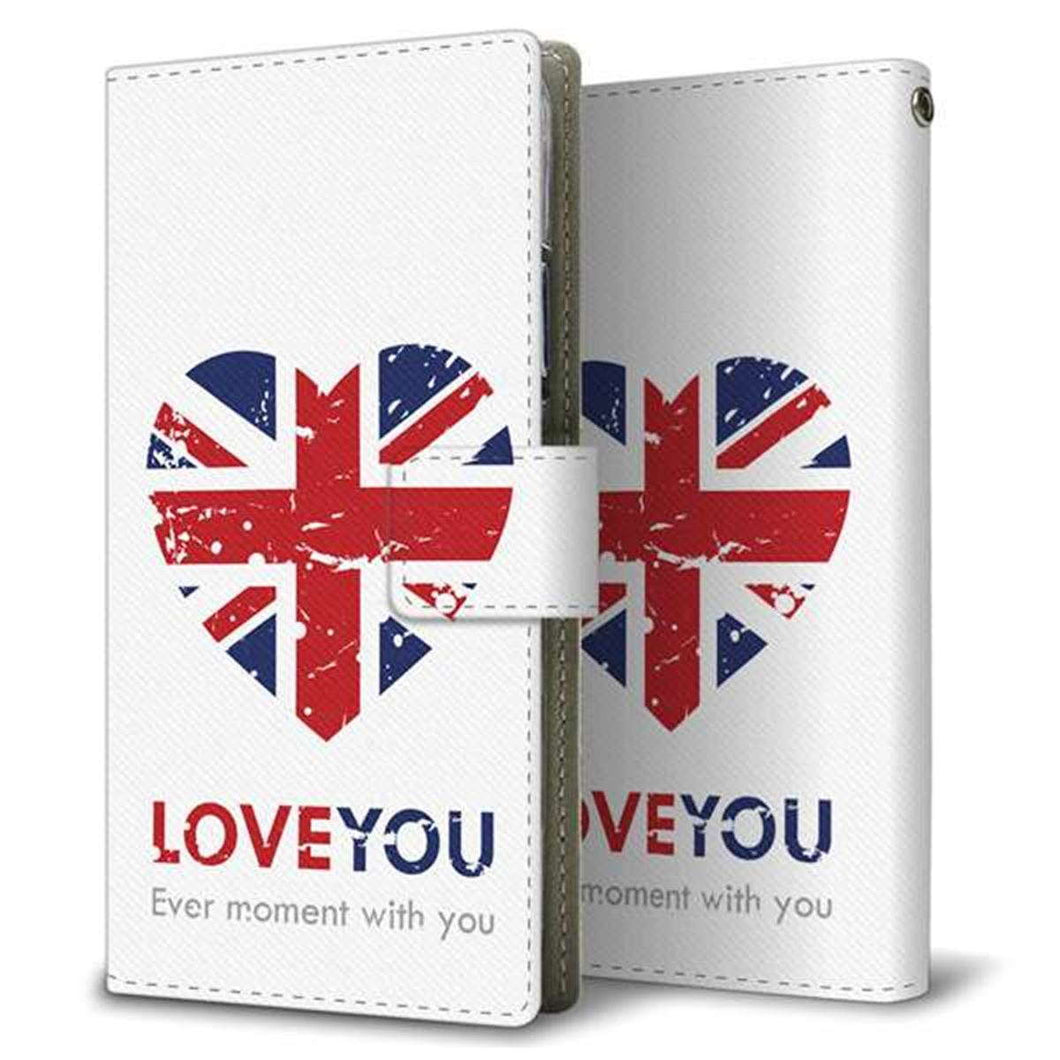 au ギャラクシー ノート20 ウルトラ SCG06 画質仕上げ プリント手帳型ケース(薄型スリム)【SC803 ユニオンジャック ハートビンテージ】