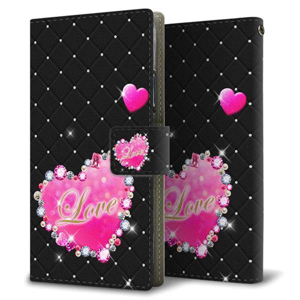 OPPO(オッポ) AX7 高画質仕上げ プリント手帳型ケース(薄型スリム)【SC823 スワロデコ風プリント】