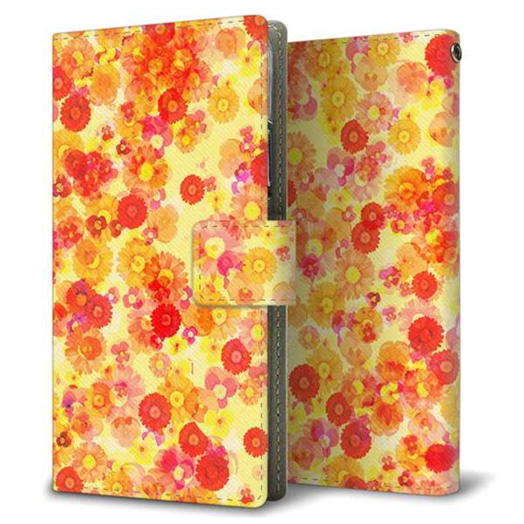 Xperia Ace III SOG08 au 画質仕上げ プリント手帳型ケース(薄型スリム)【SC867 リバティプリント フルールドパルファン(イエロー)】