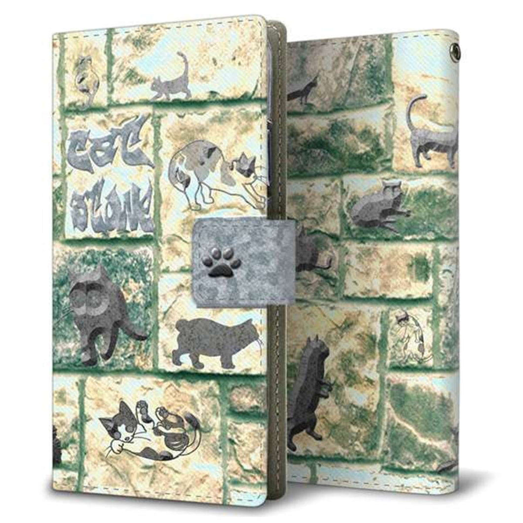 楽天モバイル アクオスセンス4 プラス SH-M16 画質仕上げ プリント手帳型ケース(薄型スリム)【YA929 CAT STONE】