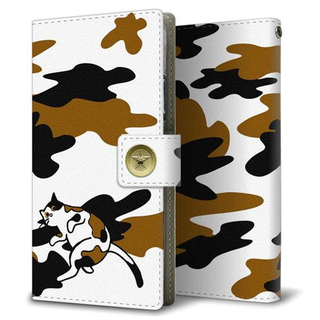 Y!mobile LG Q Stylus 801LG 画質仕上げ プリント手帳型ケース(薄型スリム)【YA937 三毛迷彩】