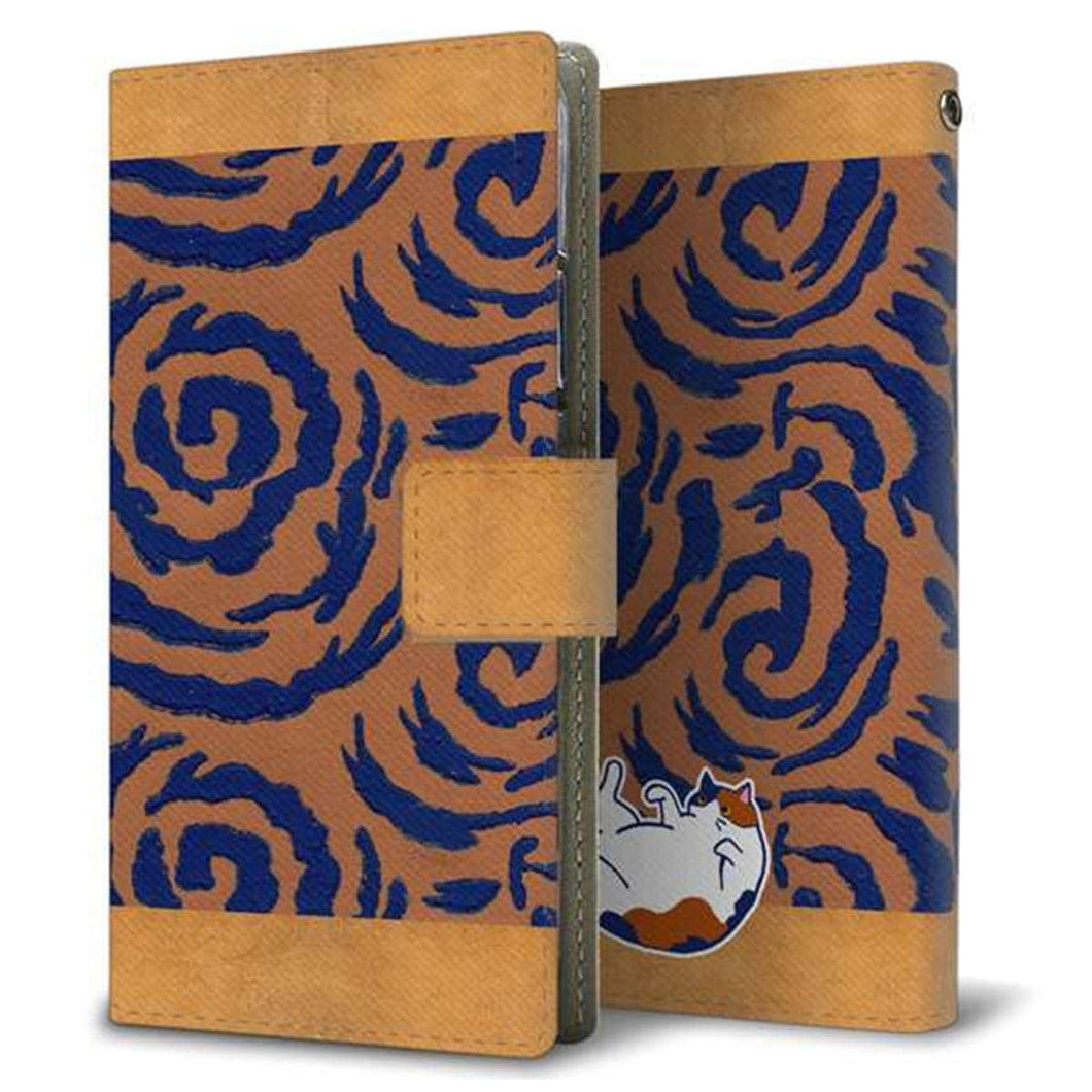 AQUOS sense6 SHG05 au 画質仕上げ プリント手帳型ケース(薄型スリム)【YA948 和猫04】