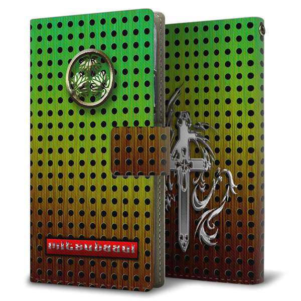 OPPO(オッポ) AX7 高画質仕上げ プリント手帳型ケース(薄型スリム)【YA985 三つ葉葵】