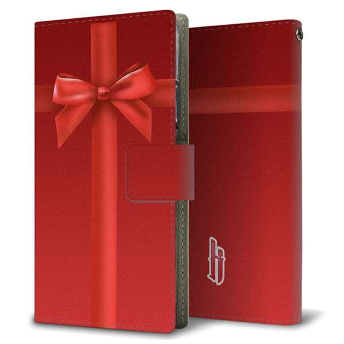 楽天モバイル Rakuten BIGs 画質仕上げ プリント手帳型ケース(薄型スリム)【YB851 リボンクロス02】