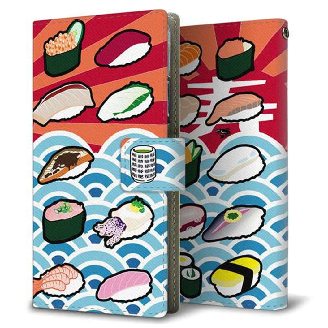 au ZTE a1 ZTG01 画質仕上げ プリント手帳型ケース(薄型スリム)【YB883 お寿司04】