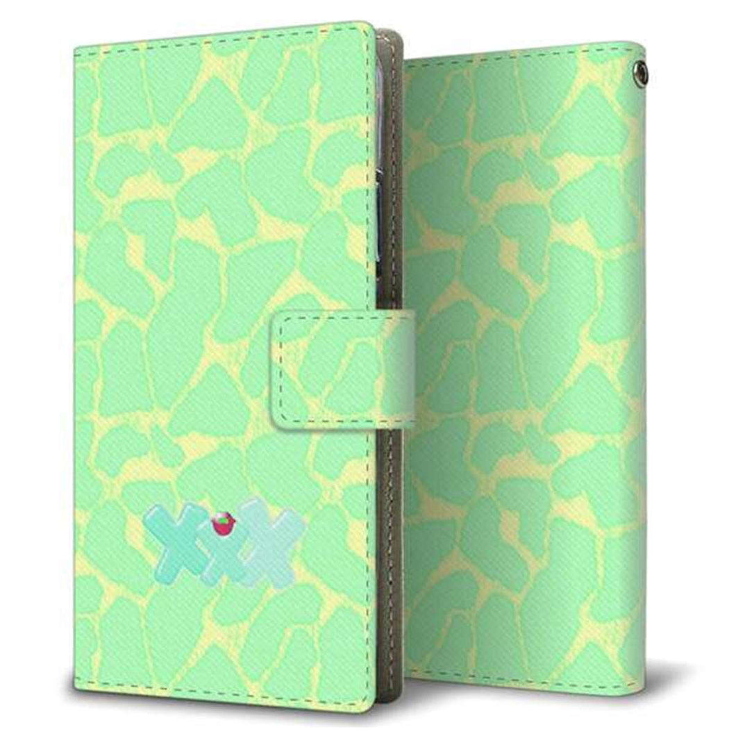 au HUAWEI(ファーウェイ) P30 lite Premium HWV33 画質仕上げ プリント手帳型ケース(薄型スリム)【YB898 キリンイエローグリーン】