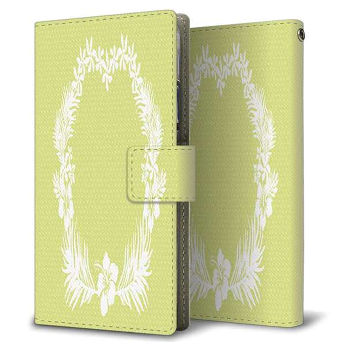 au アクオス セリエ ミニ SHV33 画質仕上げ プリント手帳型ケース(薄型スリム)【YB936 アロハサラダグリーン】