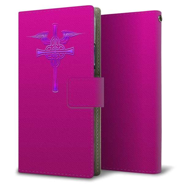 simフリー Moto G7 XT1962-5 高画質仕上げ プリント手帳型ケース(薄型スリム)【YB964 クロスピンク】