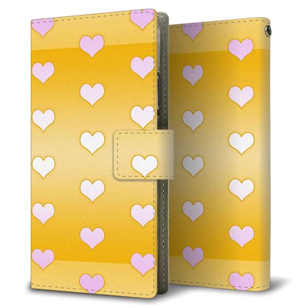 SoftBank アクオス Xx2 mini 503SH 高画質仕上げ プリント手帳型ケース(薄型スリム)【YB967 ハートイエロー】