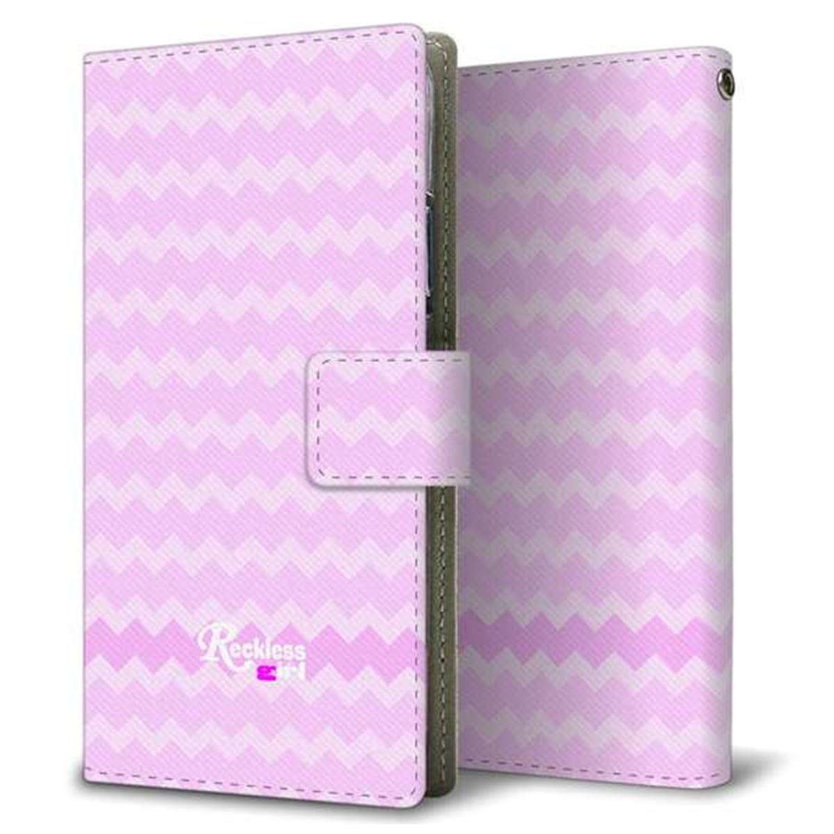 au Xiaomi(シャオミ)Mi 10 Lite 5G XIG01 画質仕上げ プリント手帳型ケース(薄型スリム)【YC800 ジグザグピンク】