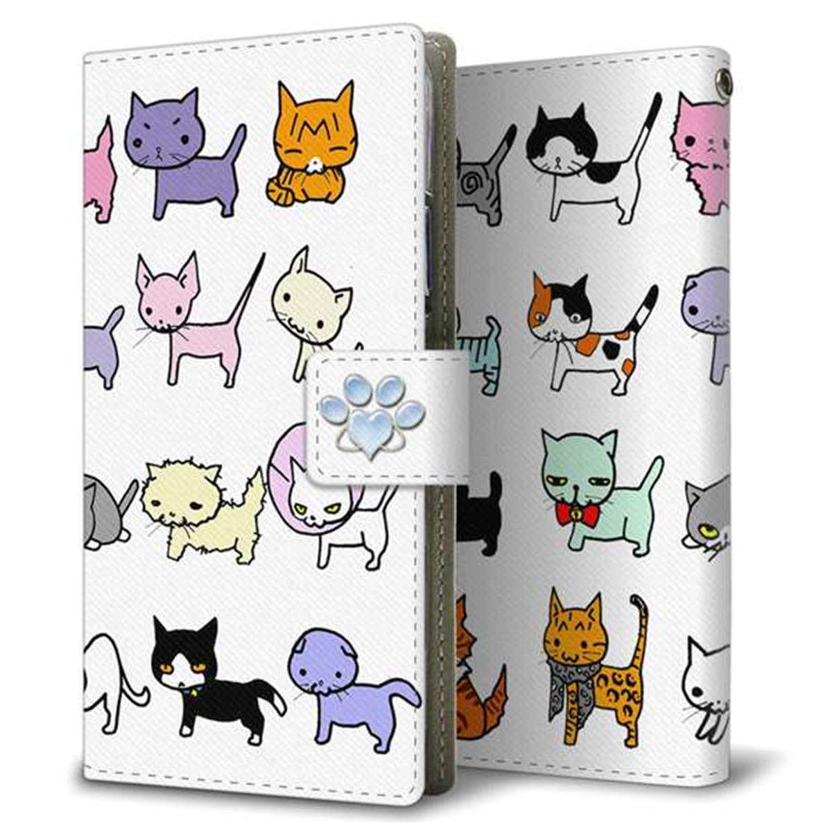 Android One S3 画質仕上げ プリント手帳型ケース(薄型スリム)【YC834 ねこラブ01】