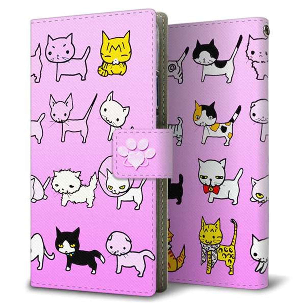 Y!mobile LG Q Stylus 801LG 画質仕上げ プリント手帳型ケース(薄型スリム)【YC835 ねこラブ02】