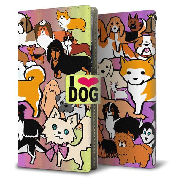 iPhone6 PLUS 画質仕上げ プリント手帳型ケース(薄型スリム)【YC871 アイラブドッグ02】