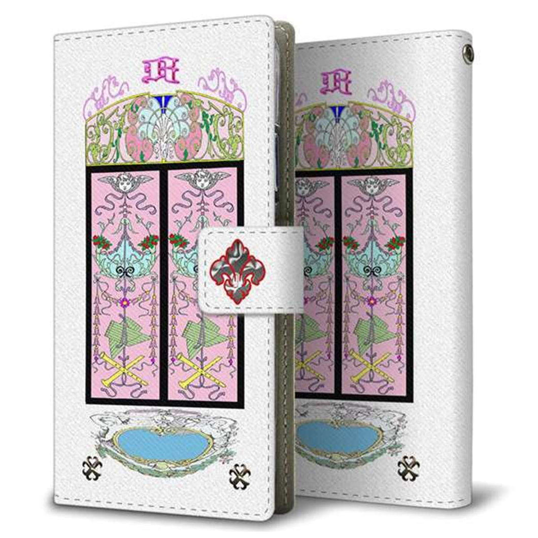 docomo アローズ ビー F-05J 画質仕上げ プリント手帳型ケース(薄型スリム)【YC875 西洋装飾文様】