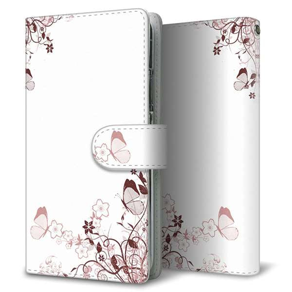 docomo ギャラクシーS20+ SC-52A 高画質仕上げ プリント手帳型ケース(通常型)【142 桔梗と桜と蝶】