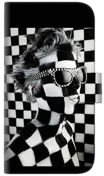 iPhone6 PLUS 高画質仕上げ プリント手帳型ケース(通常型)【357 bk&wh】