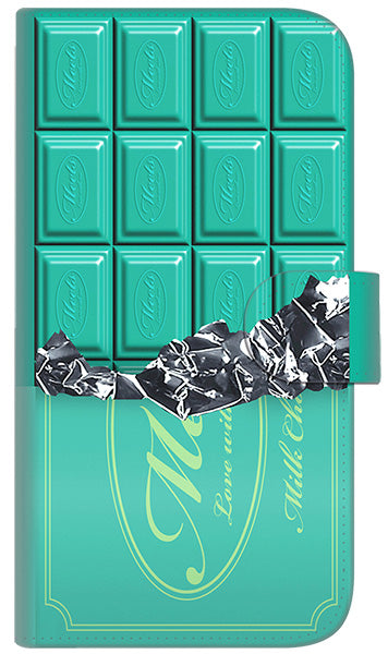 iPhone6 PLUS 高画質仕上げ プリント手帳型ケース(通常型)【554 板チョコ-ミント】