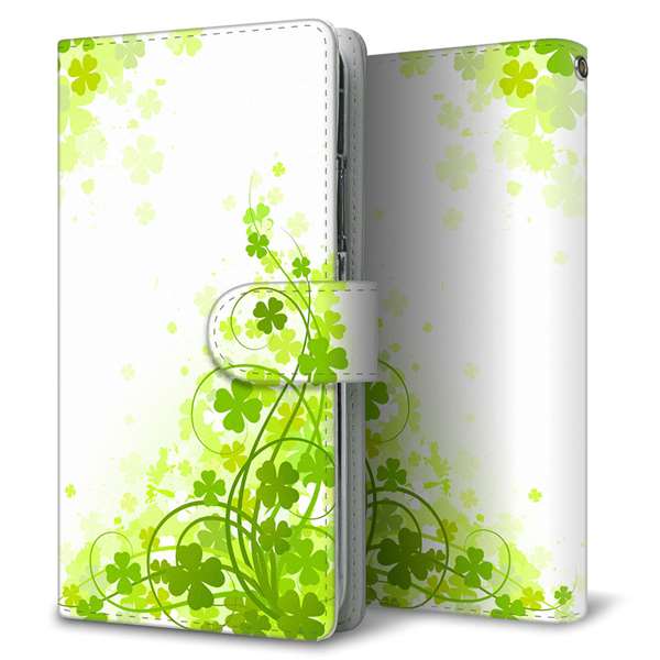 HUAWEI(ファーウェイ) nova lite 3プラス POT-LX2J 高画質仕上げ プリント手帳型ケース(通常型)【565 四葉のクローバー】
