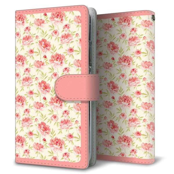 au ギャラクシー S10+ SCV42 高画質仕上げ プリント手帳型ケース(通常型)【593 北欧の小花S】