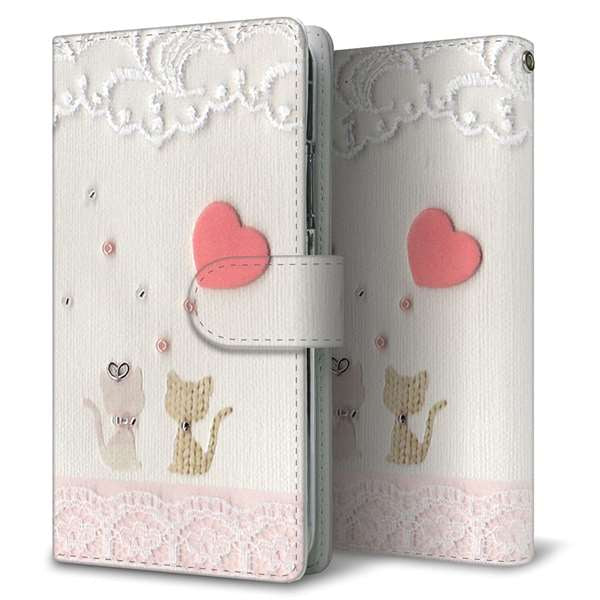 docomo LG style3 L-41A 高画質仕上げ プリント手帳型ケース(通常型)【1104 クラフト写真ネコ(ハートM)】