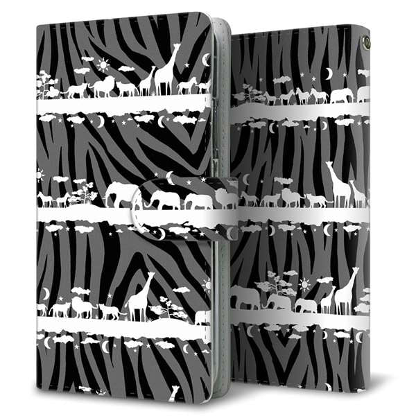 docomo アクオスエバー SH-02J 高画質仕上げ プリント手帳型ケース(通常型)【AG874 サバンナアニマルゼブラ柄(黒×白)】