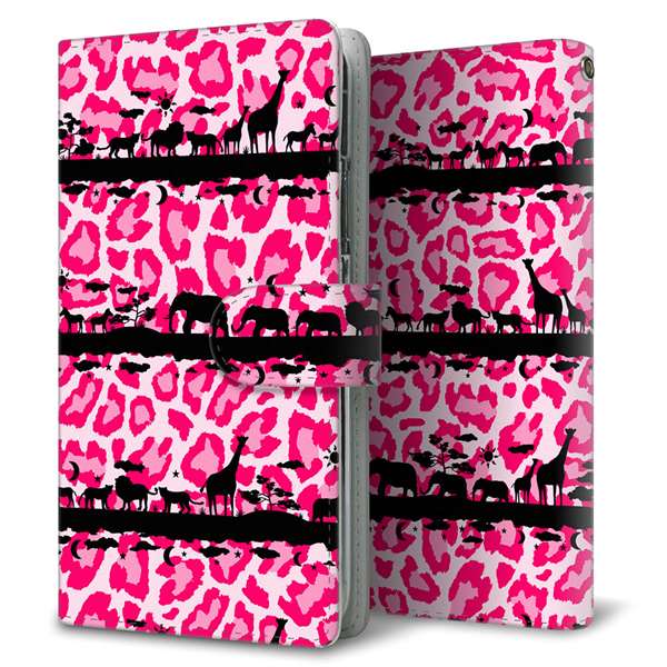au エクスペリアX パフォーマンス SOV33 高画質仕上げ プリント手帳型ケース(通常型)【AG875 サバンナアニマルヒョウ柄(ピンク×黒)】