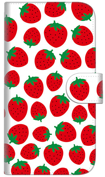 iPhone6 PLUS 高画質仕上げ プリント手帳型ケース(通常型)【SC811 小さいイチゴ模様 レッド】