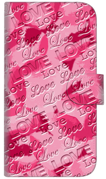 iPhone6 PLUS 高画質仕上げ プリント手帳型ケース(通常型)【SC845 フラワーヴェルニLOVE濃いピンク(ローズアンディアン)】