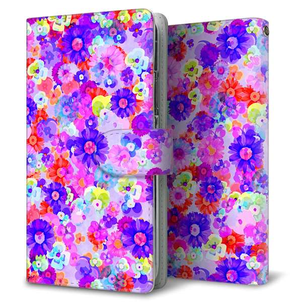 Xperia Ace III SOG08 au 高画質仕上げ プリント手帳型ケース(通常型)【SC868 リバティプリント フルールドパルファン(パープル)】