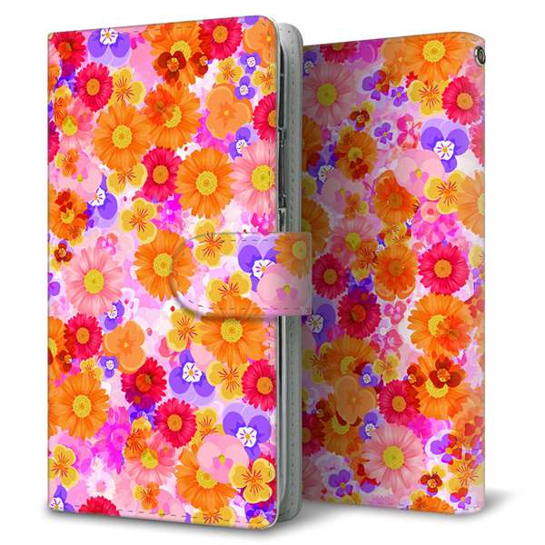 Xperia Ace III SOG08 au 高画質仕上げ プリント手帳型ケース(通常型)【SC869 リバティプリント フルールドパルファン(ピンク)】