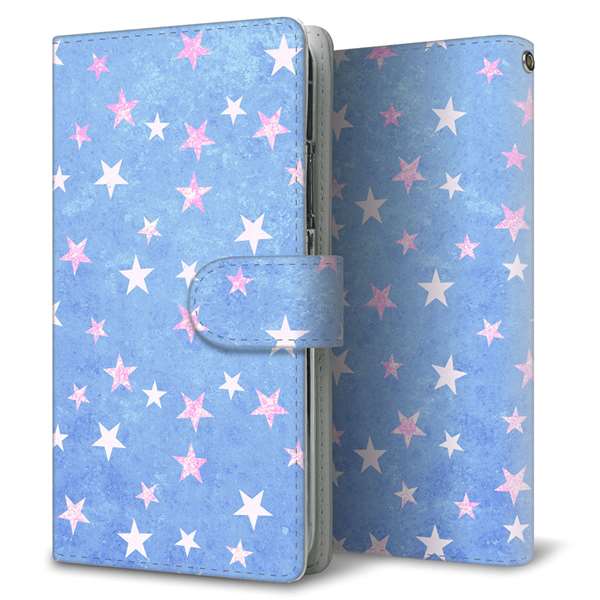 au エクスぺリア ワン SOV40 高画質仕上げ プリント手帳型ケース(通常型)【SC887 お星さまキラキラ(ブルー)】