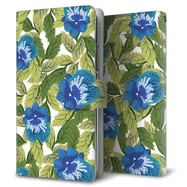 Redmi Note 11 Pro 5G 高画質仕上げ プリント手帳型ケース(通常型)【SC896 ボタニカル ブルー&リーフ】