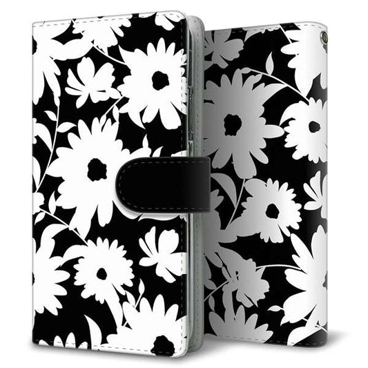 HUAWEI(ファーウェイ) P40 lite E ART-L29N 高画質仕上げ プリント手帳型ケース(通常型)【SC915 花柄モノトーン 04】