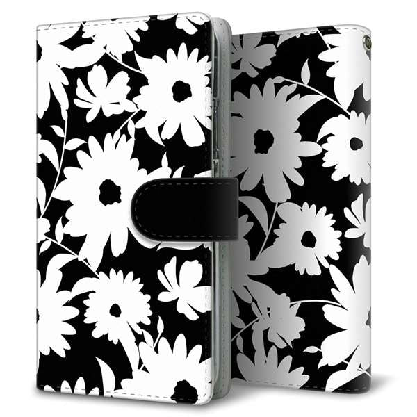 Google Pixel 4 高画質仕上げ プリント手帳型ケース(通常型)【SC915 花柄モノトーン 04】