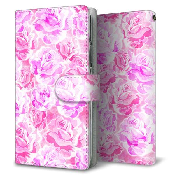 softbank LG K50 802LG 高画質仕上げ プリント手帳型ケース(通常型)【SC928 ローズ ピンク】