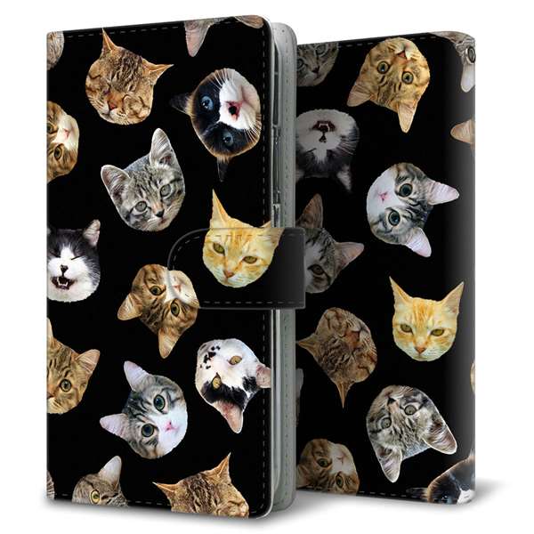 Google Pixel 4a (5G) 高画質仕上げ プリント手帳型ケース(通常型)【SC933 ねこどっと(ブラック)】