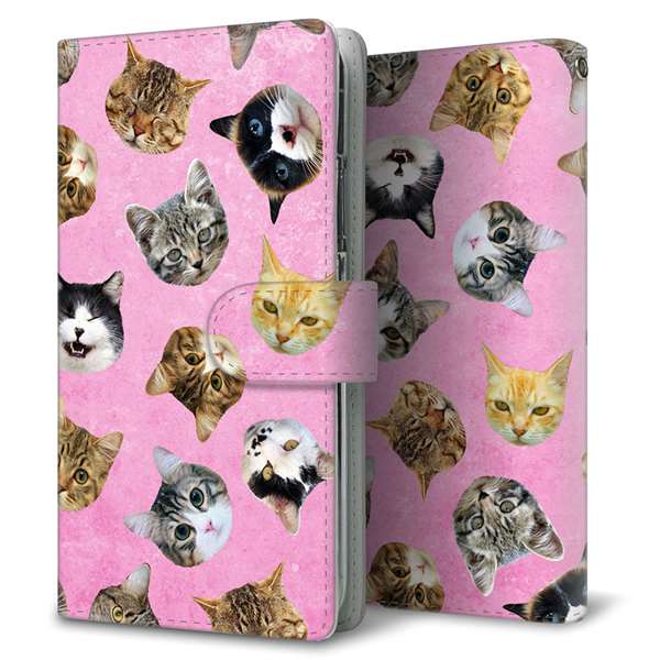 au ギャラクシーS20 ウルトラ 5G SCG03 高画質仕上げ プリント手帳型ケース(通常型)【SC934 ねこどっと(ピンク)】
