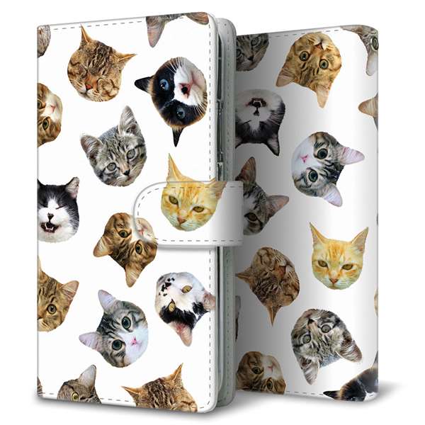 SoftBank エクスペリア XZ2 702SO 高画質仕上げ プリント手帳型ケース(通常型)【SC937 ねこどっと(ホワイト)】