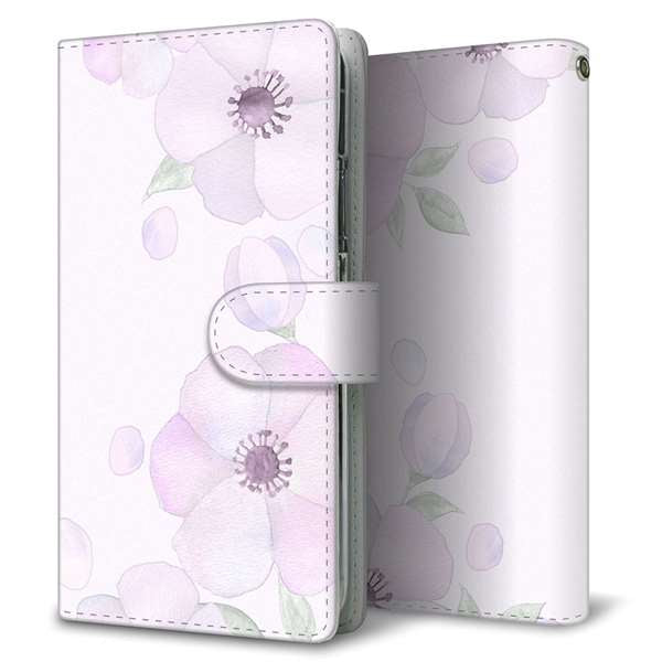 AQUOS sense7 SH-M24 楽天モバイル 高画質仕上げ プリント手帳型ケース(通常型)【SC950 ドゥ・フルール(パウダーバイオレット)】