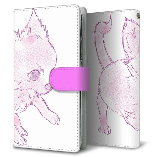 Xperia 1 IV SOG06 au 高画質仕上げ プリント手帳型ケース(通常型)【YD816 チワワ02】