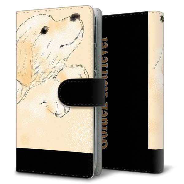 au ギャラクシー S10+ SCV42 高画質仕上げ プリント手帳型ケース(通常型)【YD828 ゴールデンレトリバー04】