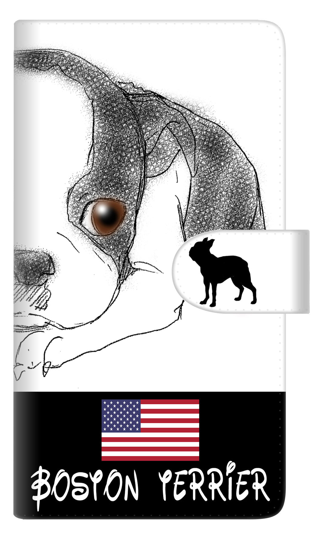 iPhone6 PLUS 高画質仕上げ プリント手帳型ケース(通常型)【YD854 ボストンテリア05】