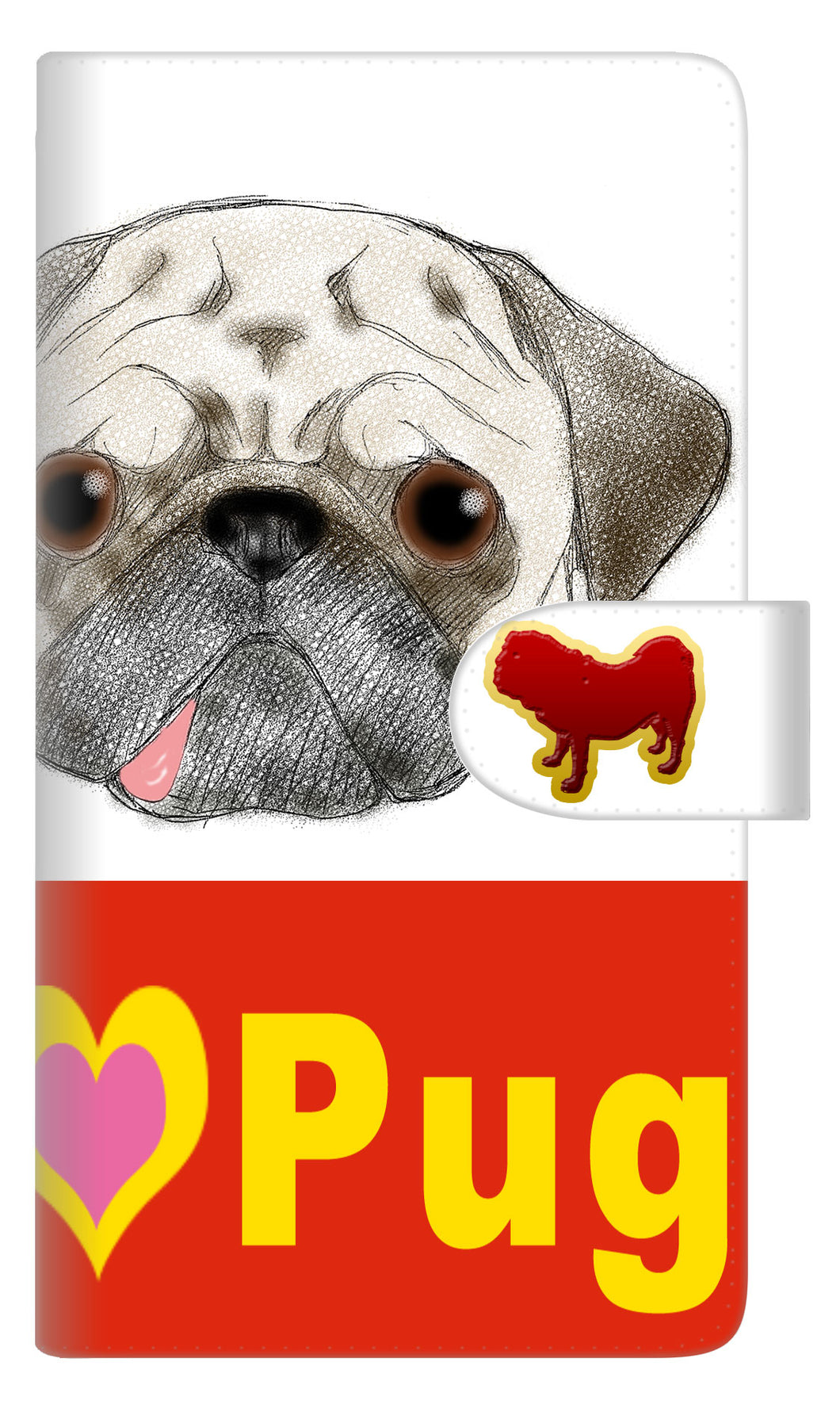 iPhone6 PLUS 高画質仕上げ プリント手帳型ケース(通常型)【YD856 パグ02】