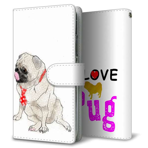 docomo ギャラクシー S10+ オリンピック限定モデル SC-05L 高画質仕上げ プリント手帳型ケース(通常型)【YD858 パグ04】