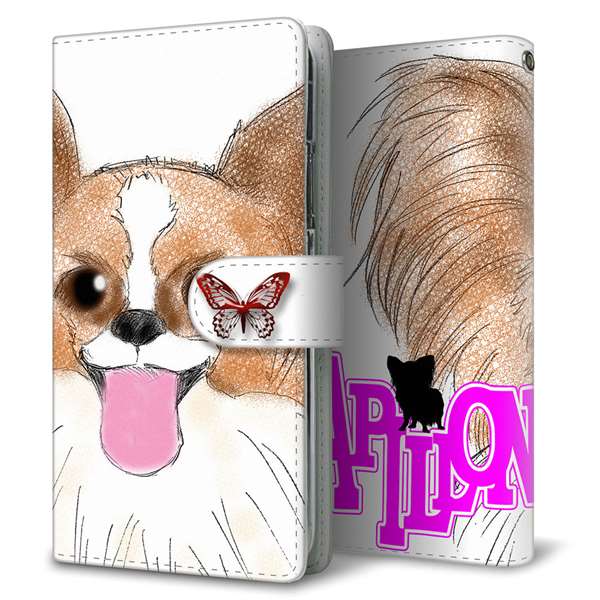 楽天モバイル OPPO(オッポ) A73 高画質仕上げ プリント手帳型ケース(通常型)【YD865 パピヨン01】