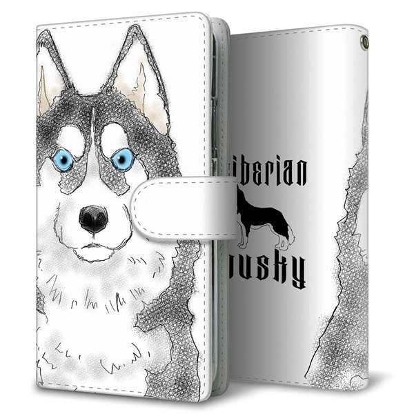 AQUOS wish SHG06 au 高画質仕上げ プリント手帳型ケース(通常型)【YD890 シベリアンハスキー01】