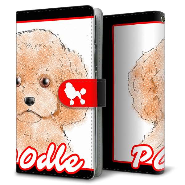 Xperia 1 IV SOG06 au 高画質仕上げ プリント手帳型ケース(通常型)【YD905 プードル01】