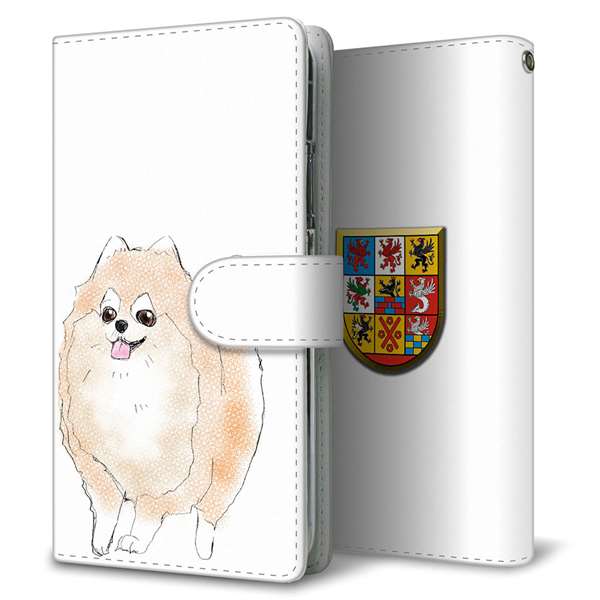 au ギャラクシー S9+ SCV39 高画質仕上げ プリント手帳型ケース(通常型)【YD937 ポメラニアン03】